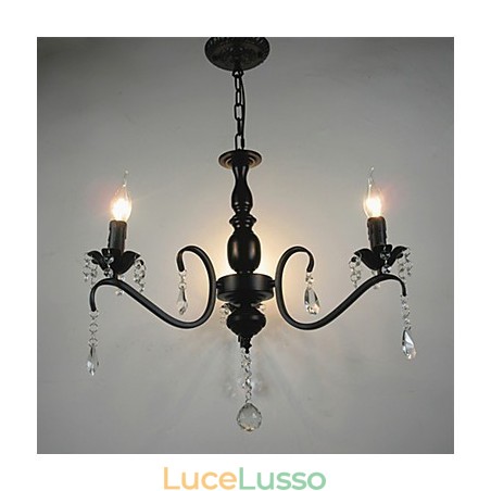 Lampadario di cristallo Lampada in ferro battuto in stile europeo Lampade e lanterne creative a candela Lampadario di cristallo Lampada in ferro battuto in stile europeo Lampade e lanterne creative a candela