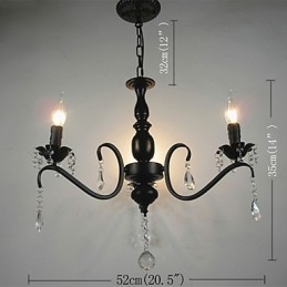 Lampadario di cristallo Lampada in ferro battuto in stile europeo Lampade e lanterne creative a candela