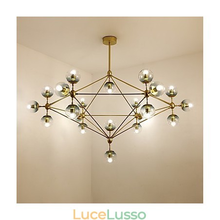 Twenty_one Light Post Modern Europe Style Modo Lampada a sospensione in metallo e vetro, lampadario industriale decorativo per foyer Twenty_one Light Post Modern Europe Style Modo Lampada a sospensione in metallo e vetro, lampadario industriale decorativo per foyer