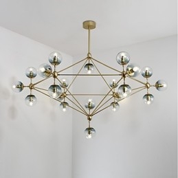 Twenty_one Light Post Modern Europe Style Modo Lampada a sospensione in metallo e vetro, lampadario industriale decorativo per foyer