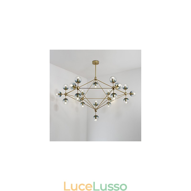 Twenty_one Light Post Modern Europe Style Modo Lampada a sospensione in metallo e vetro, lampadario industriale decorativo per foyer