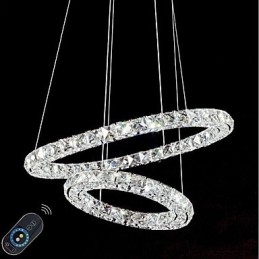 Lampadari di cristallo Luci a sospensione per interni Lampada da soffitto Apparecchi di illuminazione dimmerabili con telecomando