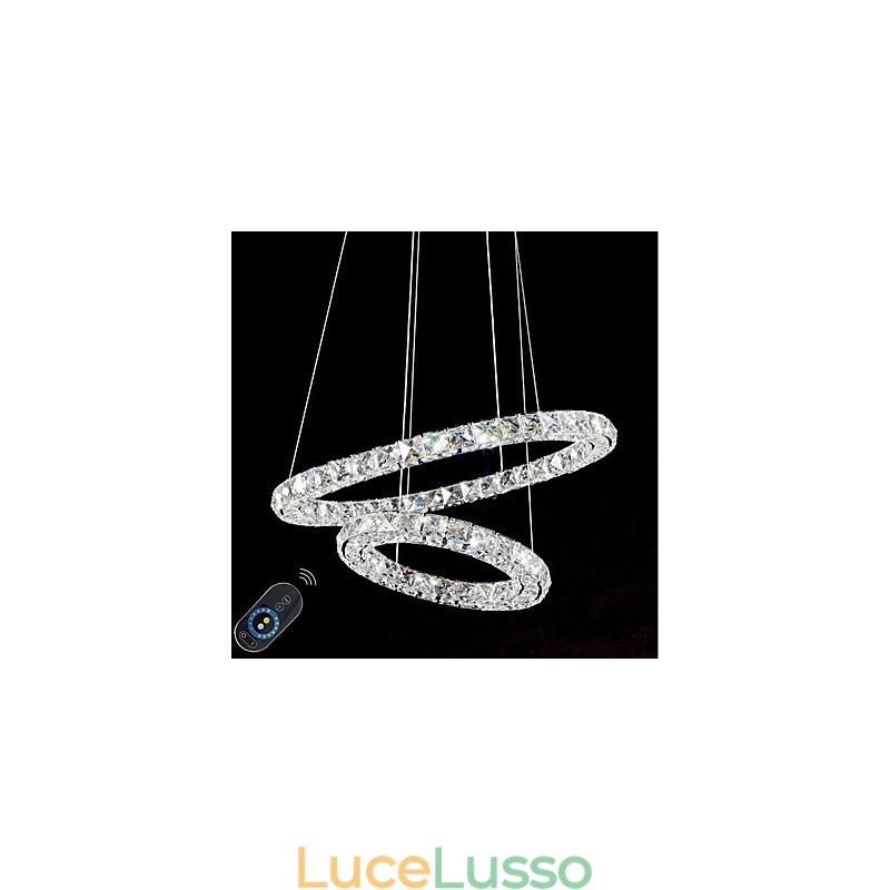 Lampadari di cristallo Luci a sospensione per interni Lampada da soffitto Apparecchi di illuminazione dimmerabili con telecomando