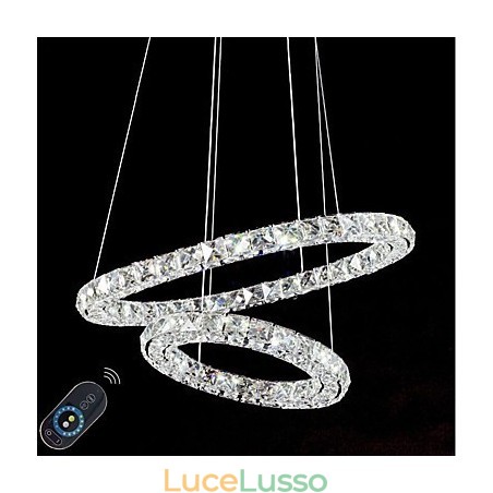 Lampadari di cristallo Luci a sospensione per interni Lampada da soffitto Apparecchi di illuminazione dimmerabili con telecomando Lampadari di cristallo Luci a sospensione per interni Lampada da soffitto Apparecchi di illuminazione dimmerabili con telecomando