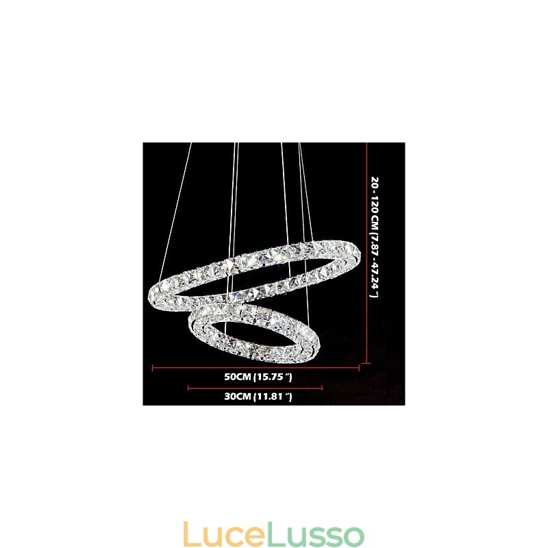 Lampadari di cristallo Luci a sospensione per interni Lampada da soffitto Apparecchi di illuminazione dimmerabili con telecomando