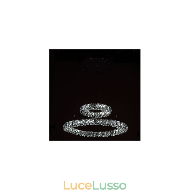 Lampadari di cristallo Luci a sospensione per interni Lampada da soffitto Apparecchi di illuminazione dimmerabili con telecomando