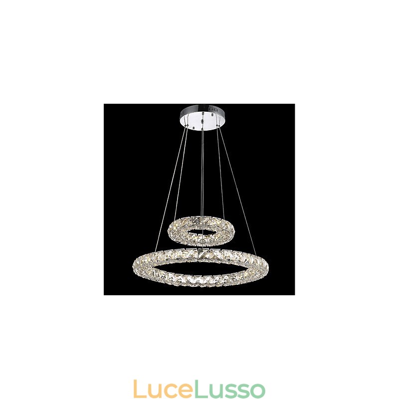 Lampadari di cristallo Luci a sospensione per interni Lampada da soffitto Apparecchi di illuminazione dimmerabili con telecomando