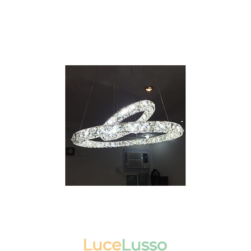 Lampadari di cristallo Luci a sospensione per interni Lampada da soffitto Apparecchi di illuminazione dimmerabili con telecomando