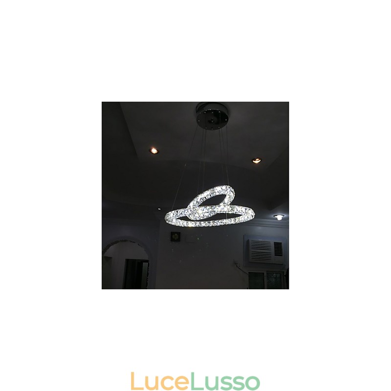 Lampadari di cristallo Luci a sospensione per interni Lampada da soffitto Apparecchi di illuminazione dimmerabili con telecomando