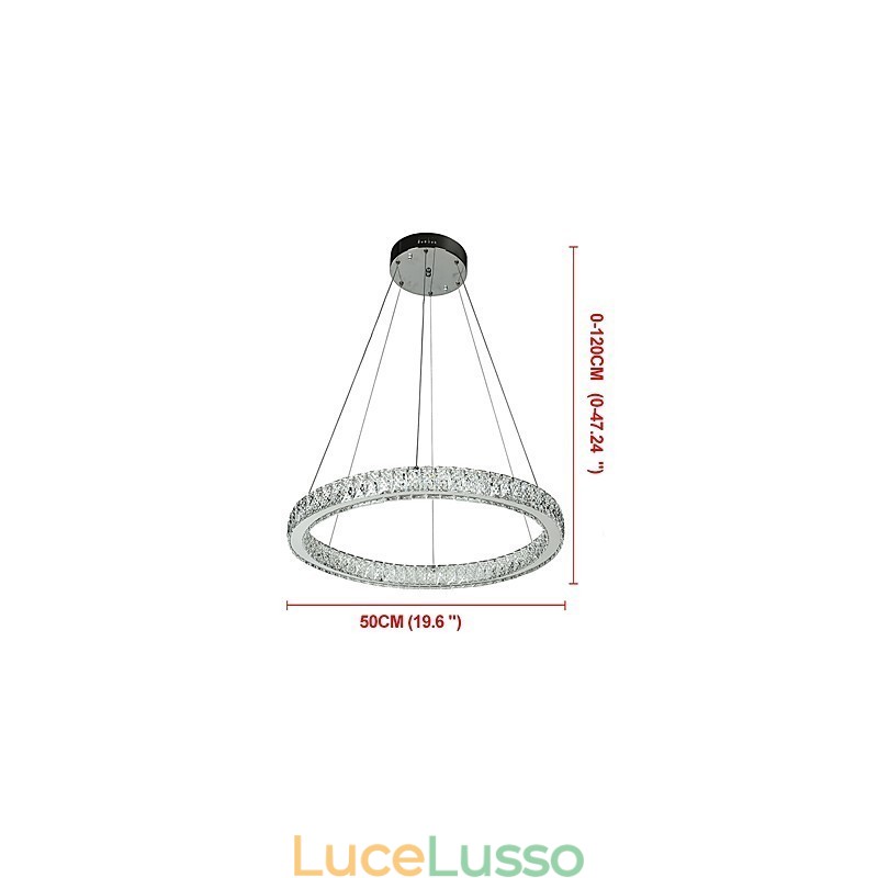 Lampada da soffitto con anello dimmerabile Indoo, lampada a sospensione, lampadario moderno, lampadario con telecomando
