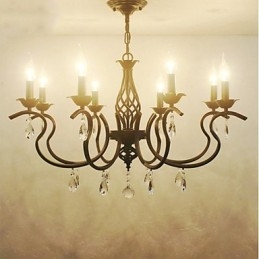 Lampadario di cristallo in stile europeo, luci da pranzo, semplici candele creative, lampade e lanterne, novità di illuminazione