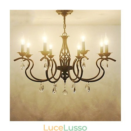 Lampadario di cristallo in stile europeo, luci da pranzo, semplici candele creative, lampade e lanterne, novità di illuminazione Lampadario di cristallo in stile europeo, luci da pranzo, semplici candele creative, lampade e lanterne, novità di illuminazione