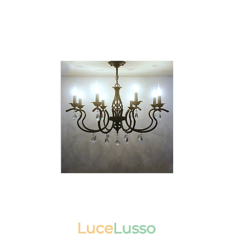 Lampadario di cristallo in stile europeo, luci da pranzo, semplici candele creative, lampade e lanterne, novità di illuminazione