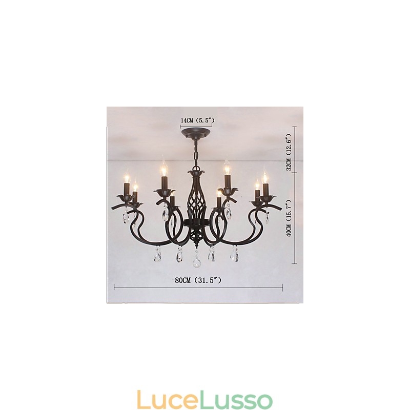 Lampadario di cristallo in stile europeo, luci da pranzo, semplici candele creative, lampade e lanterne, novità di illuminazione