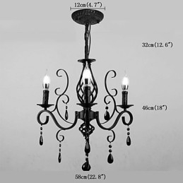 Lampada di cristallo 3 luci moderne semplici novità illuminazione