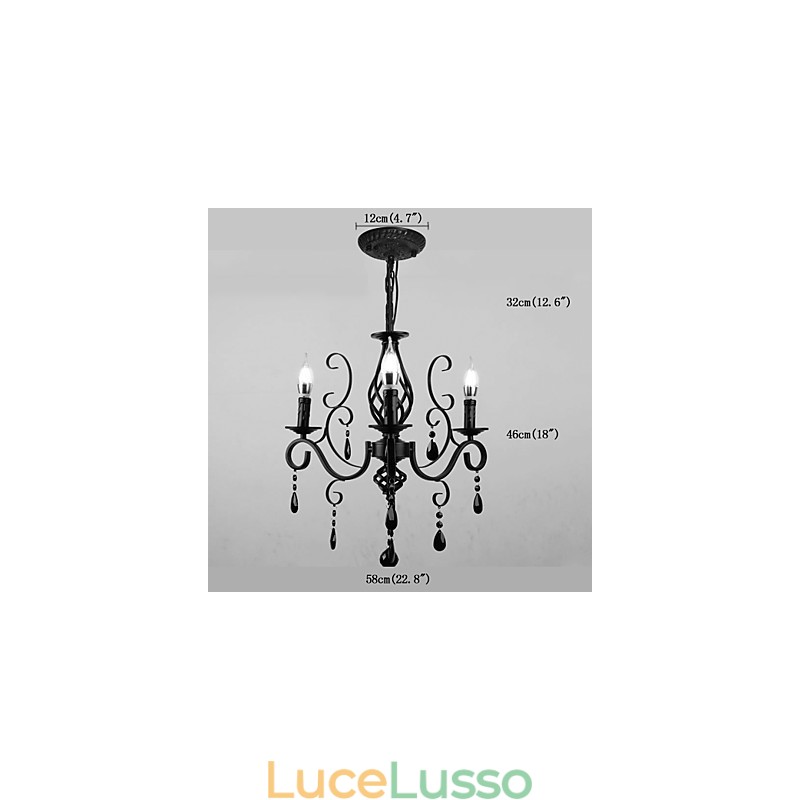 Lampada di cristallo 3 luci moderne semplici novità illuminazione