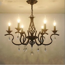 Lampadario di cristallo in stile europeo, luci da pranzo, semplici candele creative, lampade e lanterne, novità di illuminazione