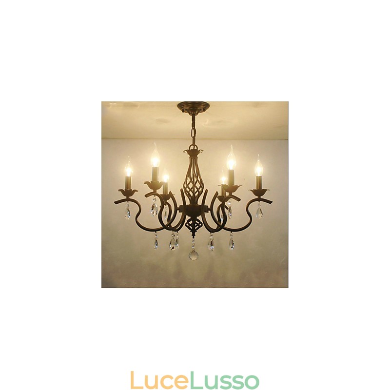 Lampadario di cristallo in stile europeo, luci da pranzo, semplici candele creative, lampade e lanterne, novità di illuminazione