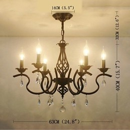 Lampadario di cristallo in stile europeo, luci da pranzo, semplici candele creative, lampade e lanterne, novità di illuminazione