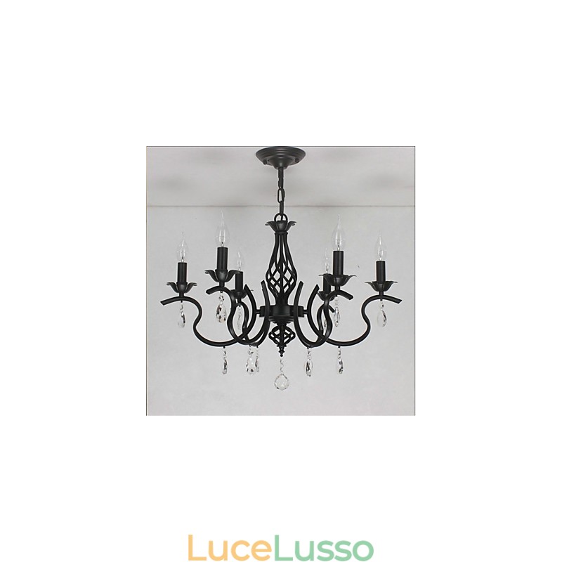 Lampadario di cristallo in stile europeo, luci da pranzo, semplici candele creative, lampade e lanterne, novità di illuminazione