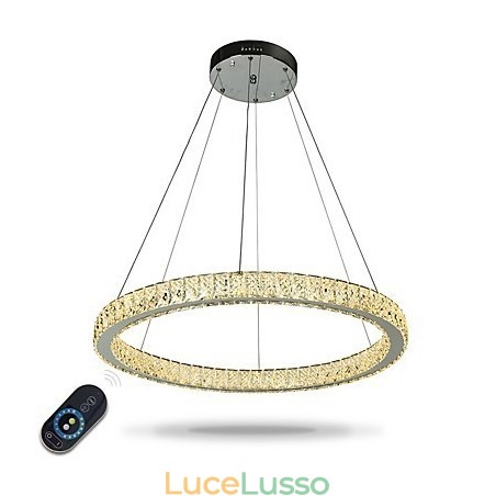 Lampada a sospensione a forma di anello dimmerabile, lampadario moderno, illuminazione interna con telecomando Lampada a sospensione a forma di anello dimmerabile, lampadario moderno, illuminazione interna con telecomando