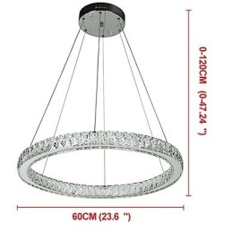 Lampada a sospensione a forma di anello dimmerabile, lampadario moderno, illuminazione interna con telecomando