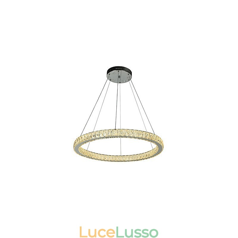 Lampada a sospensione a forma di anello dimmerabile, lampadario moderno, illuminazione interna con telecomando