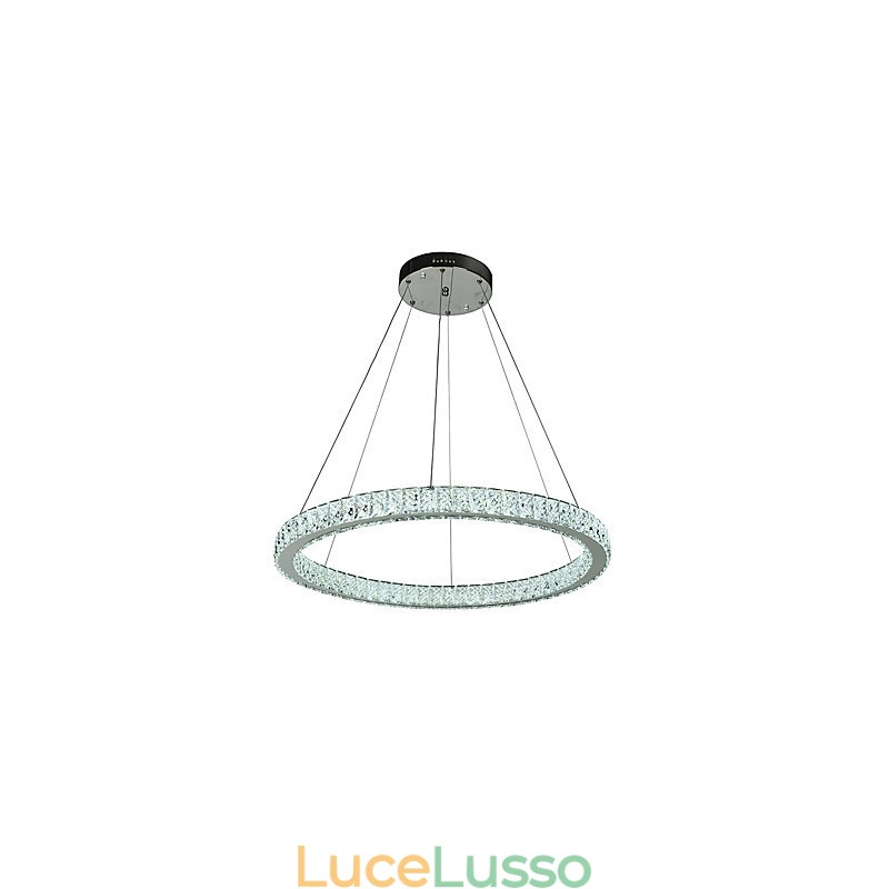 Lampada a sospensione a forma di anello dimmerabile, lampadario moderno, illuminazione interna con telecomando