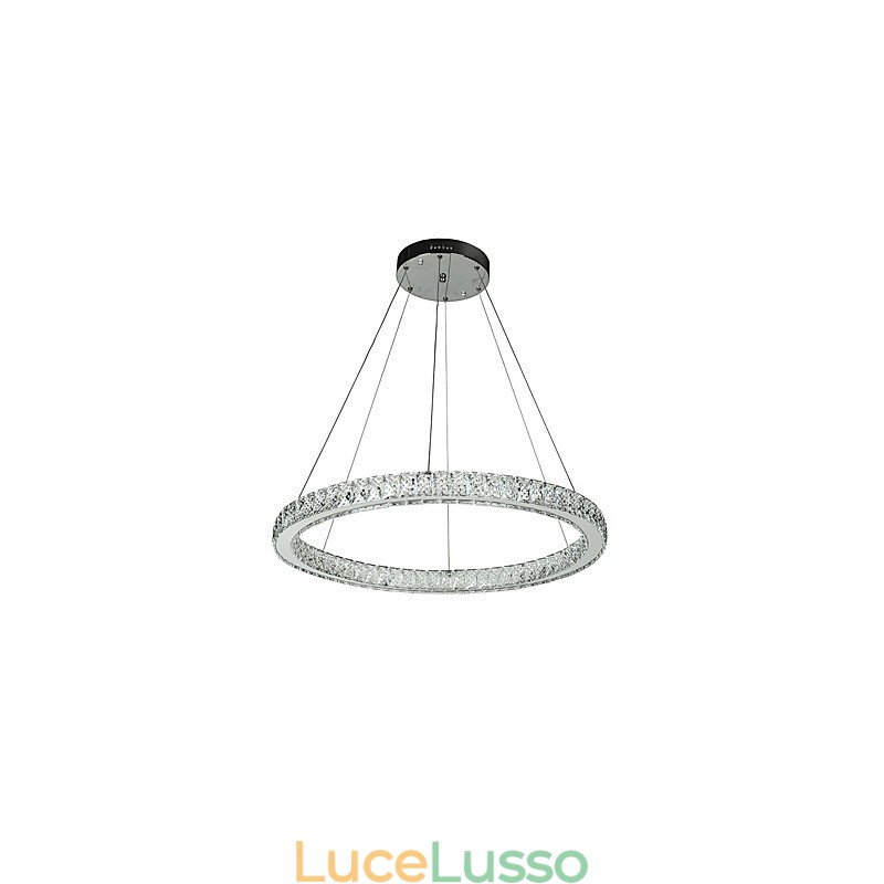 Lampada a sospensione a forma di anello dimmerabile, lampadario moderno, illuminazione interna con telecomando