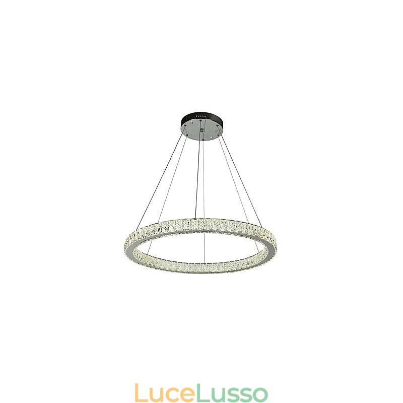 Lampada a sospensione a forma di anello dimmerabile, lampadario moderno, illuminazione interna con telecomando