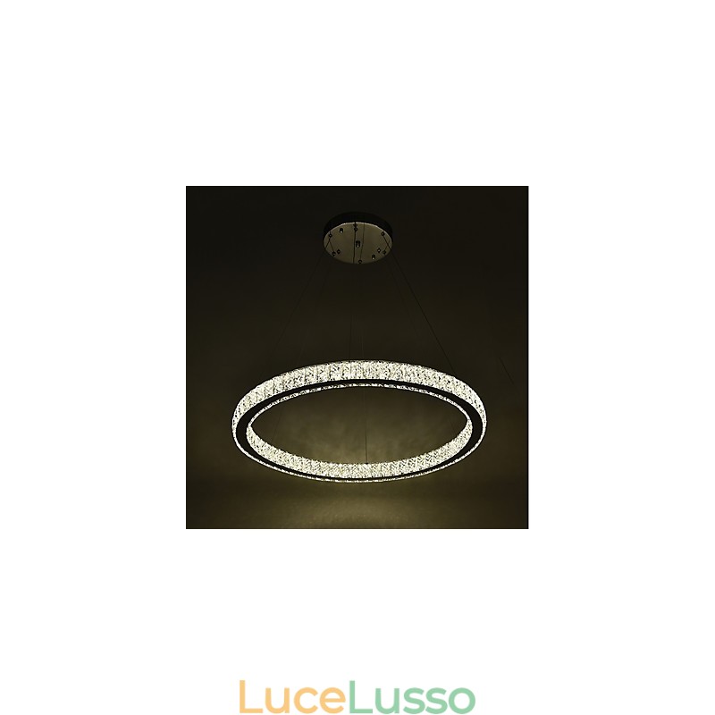 Lampada a sospensione a forma di anello dimmerabile, lampadario moderno, illuminazione interna con telecomando
