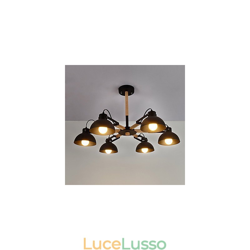 Tradizionale Classico Rustico Lodge Vintage Retro Pittura Caratteristica per Mini Stile Lampadario in Metallo