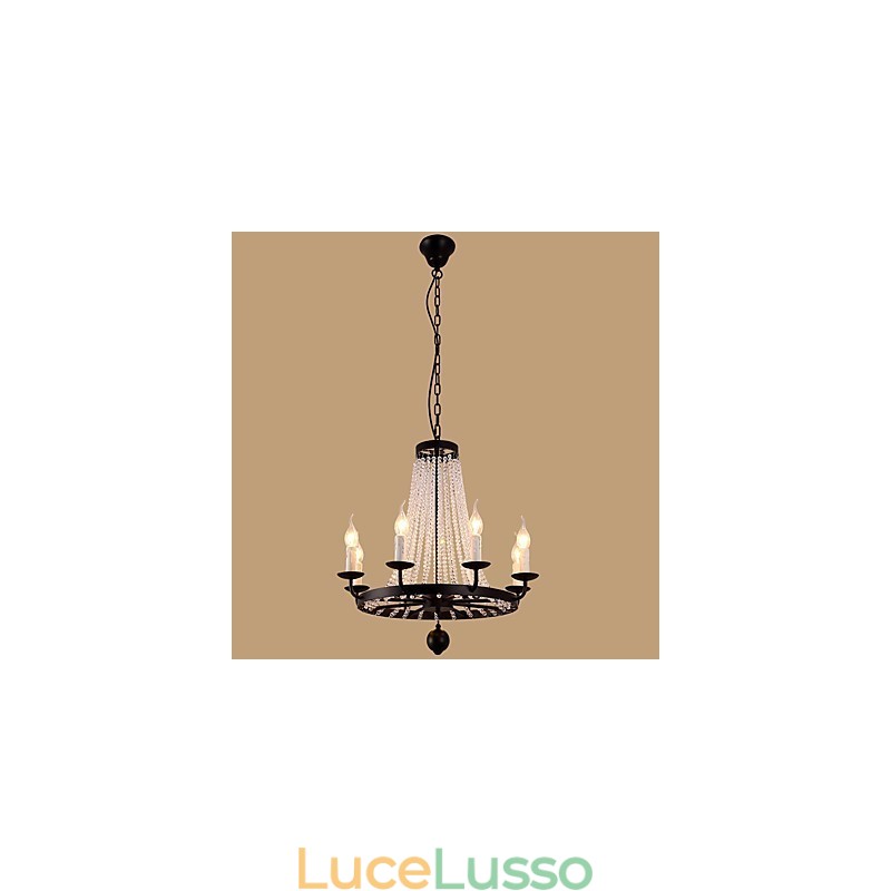 Lampadario a 8 luci moderno contemporaneo tradizionale classico rustico lodge vintage retrò lanterna tamburo paese isola globo ciotola