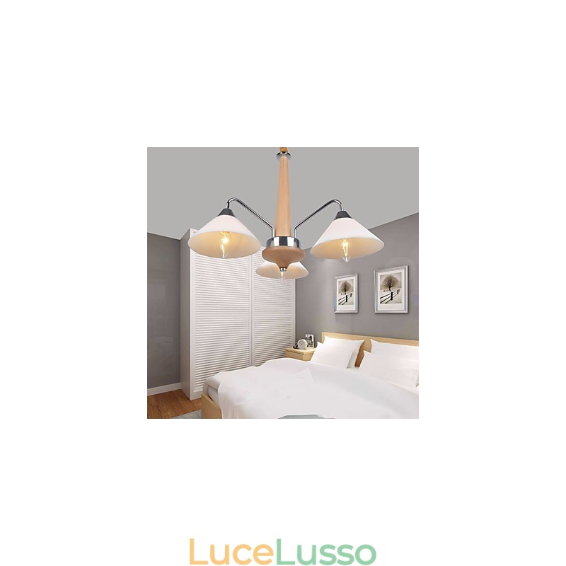 Moderno contemporaneo country elettroplaccato caratteristica per lampadario in legno e bambù