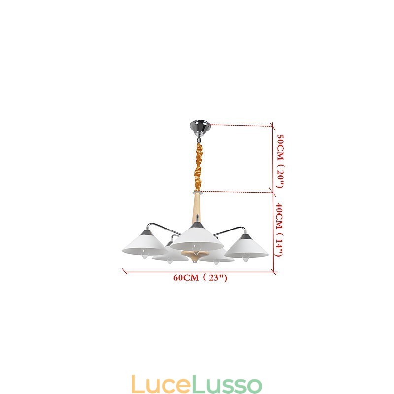 Lampadario moderno contemporaneo a 5 luci per