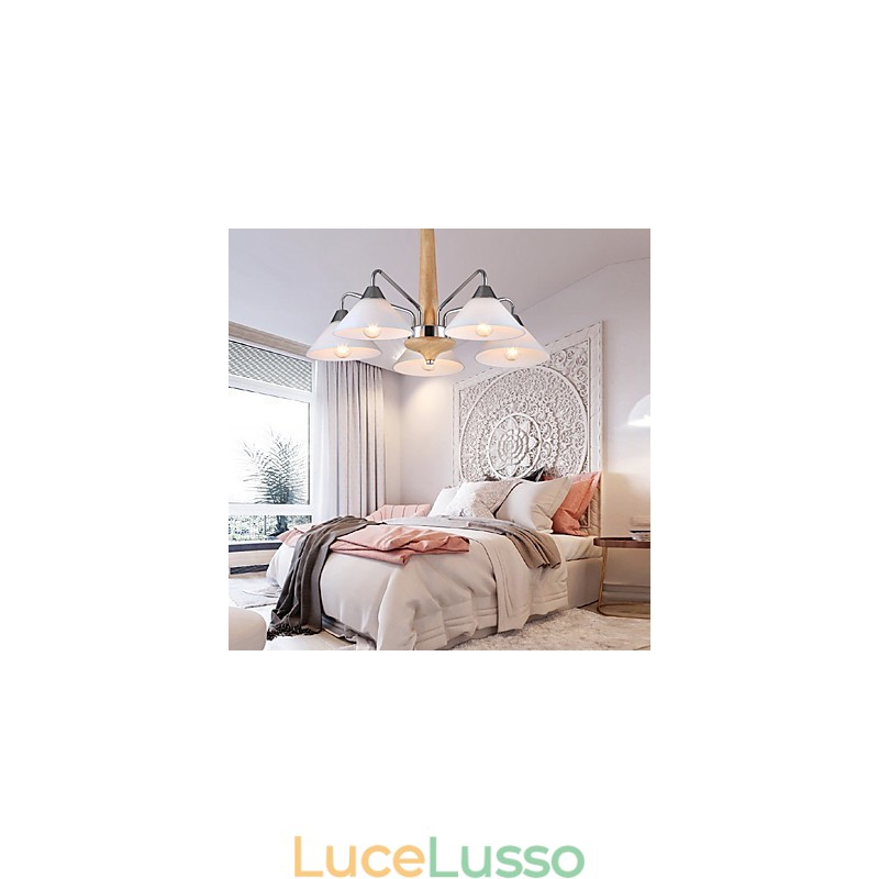 Lampadario moderno contemporaneo a 5 luci per