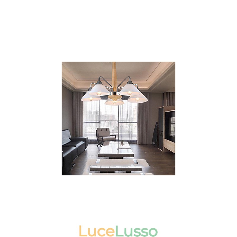 Lampadario moderno contemporaneo a 5 luci per