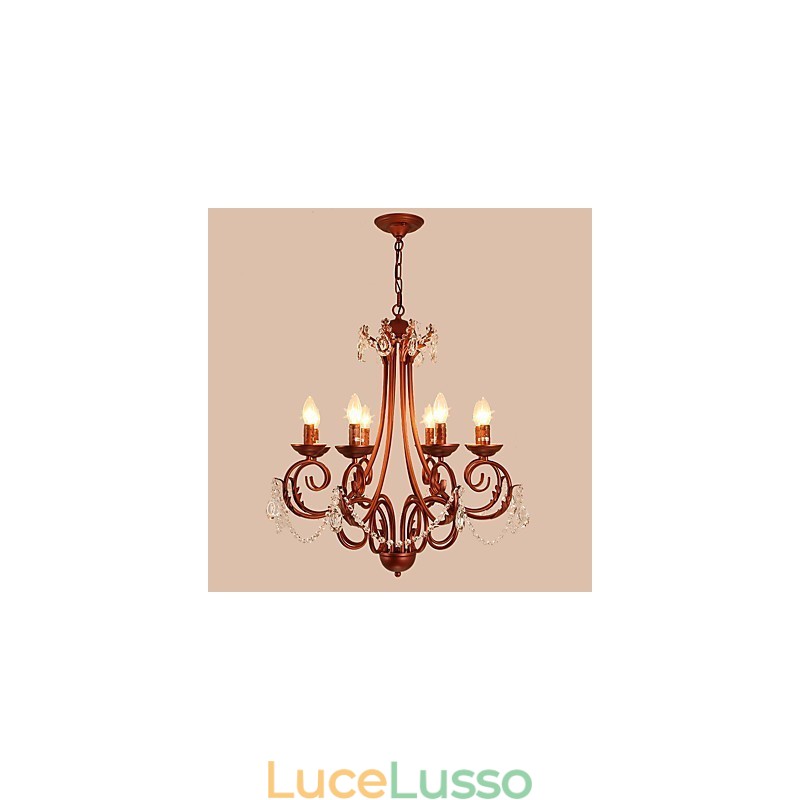 Lampadario a 8 luci moderno contemporaneo tradizionale lodge vintage retrò country dipinto caratteristica per cristallo metallo