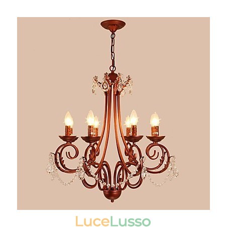 Lampadario a 8 luci moderno contemporaneo tradizionale lodge vintage retrò country dipinto caratteristica per cristallo metallo Lampadario a 8 luci moderno contemporaneo tradizionale lodge vintage retrò country dipinto caratteristica per cristallo metallo