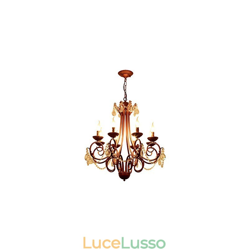 Lampadario a 8 luci moderno contemporaneo tradizionale lodge vintage retrò country dipinto caratteristica per cristallo metallo