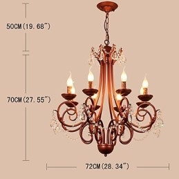Lampadario a 8 luci moderno contemporaneo tradizionale lodge vintage retrò country dipinto caratteristica per cristallo metallo