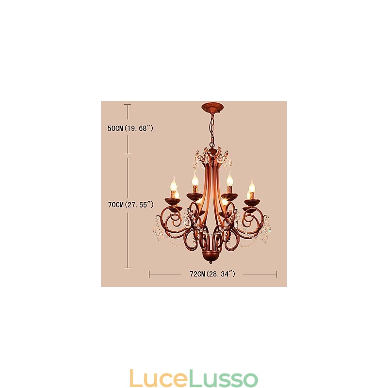 Lampadario a 8 luci moderno contemporaneo tradizionale lodge vintage retrò country dipinto caratteristica per cristallo metallo