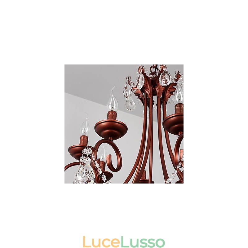Lampadario a 8 luci moderno contemporaneo tradizionale lodge vintage retrò country dipinto caratteristica per cristallo metallo