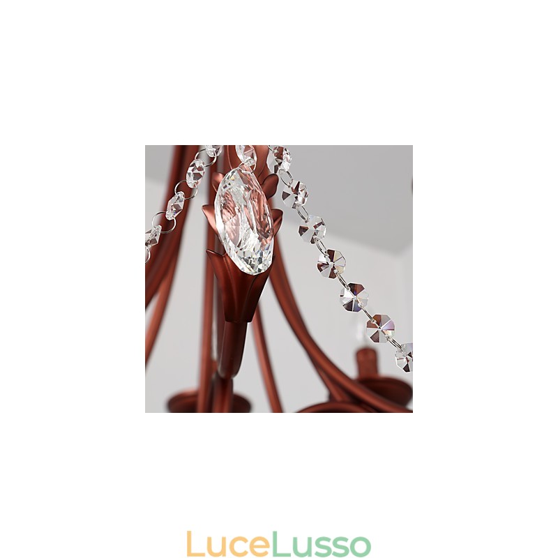 Lampadario a 8 luci moderno contemporaneo tradizionale lodge vintage retrò country dipinto caratteristica per cristallo metallo