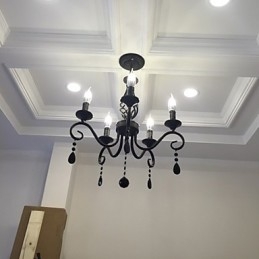 Lampadario di cristallo tradizionale Illuminazione interna 5 candele Lampadario semplice