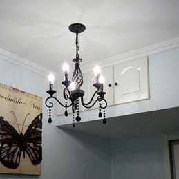 Lampadario di cristallo tradizionale Illuminazione interna 5 candele Lampadario semplice