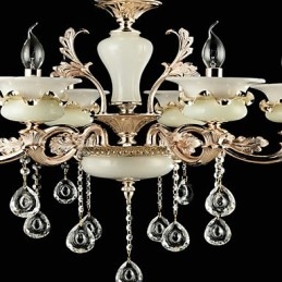 Caratteristica tradizionale classica in lega di zinco per lampadario in metallo con 6 lampadine in stile mini cristallo