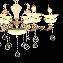 Caratteristica tradizionale classica in lega di zinco per lampadario in metallo con 6 lampadine in stile mini cristallo