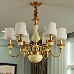 Lampadario tutto in rame Lampadario decorativo in giada D