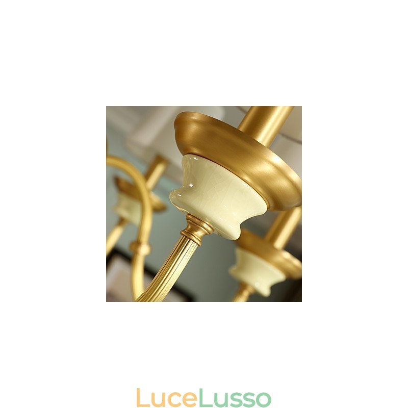 Lampadario tutto in rame Lampadario decorativo in giada D